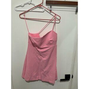 Zara Women's Mini Dress with Asymmetrical Straps, Pink, Size Medium